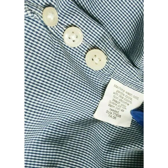 J Crew Mens Blue Checkered Button Up Shirt Large 16-16.5 Long Sleeve Cotton - Picture 7 of 9